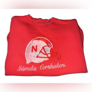 Vintage Red Nebraska Cornhuskers crewneck football sweatshirt size medium